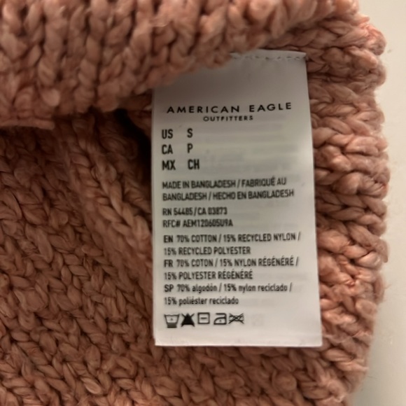NWT American Eagle Rose Pink,Knit, Hooded, Sweater, Size Small - Picture 8 of 8
